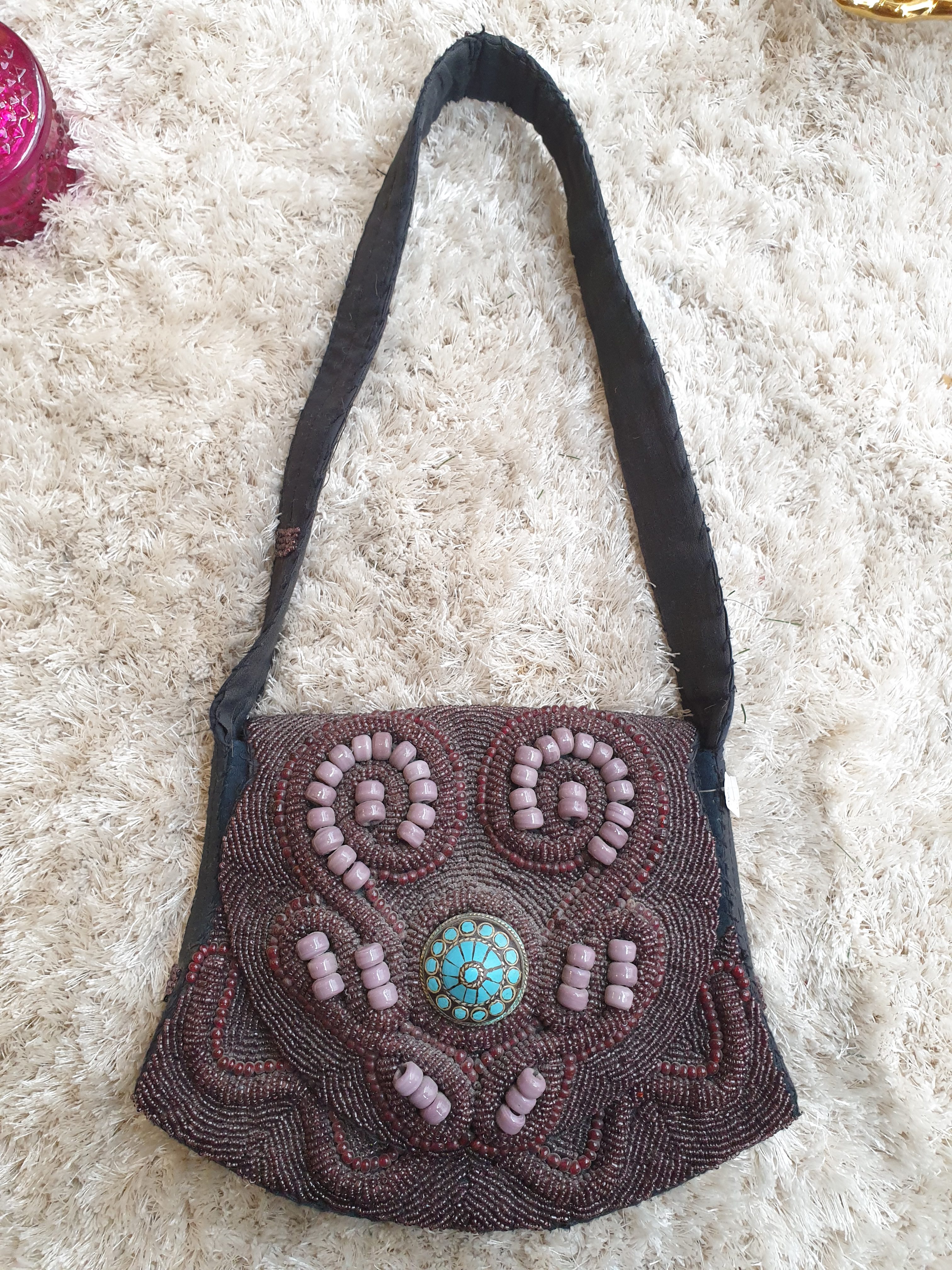 Achat sac en macramé durable en coton - rose fuchsia - fait main au